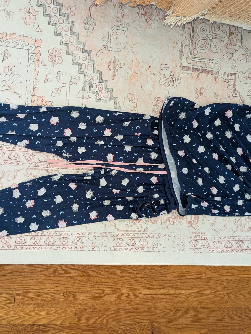 Navy Star & Owl Print Pajama Set